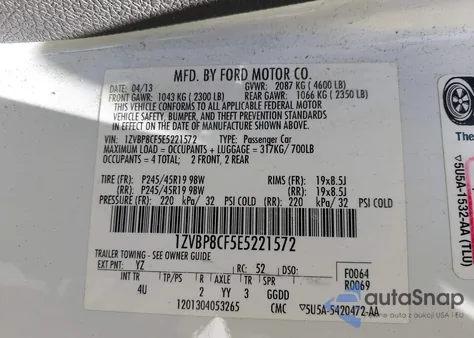 2014 Ford Mustang Gt Premium z USA, uszkodzony, nr VIN 1ZVBP8CF5E5221572